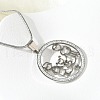 304 Stainless Steel Crystal Rhinestone Ring with Family Pendant Necklaces for Mother's Day Gift NJEW-P327-04P-B-2