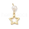 Natural Cultured Freshwater Pearl & Brass Pendants KK-U062-06G-1