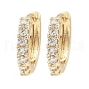 Brass with Cubic Zirconia Hoop Earrings EJEW-D078-32KCG-1