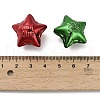 UV Plated Acrylic Star Beads with Word Good Luck OACR-V005-02-3