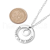 201 Stainless Steel and Alloy Round with Word Forest In My Heart Pendants Necklace NJEW-JN04697-01-4