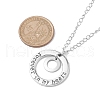 201 Stainless Steel and Alloy Round with Word Forest In My Heart Pendant Necklace NJEW-JN04697-01-4
