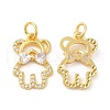 Brass with Cubic Zirconia Pendants KK-Z026-08G-1