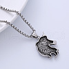 Vintage Punk Style Stainless Steel Unicorn Head Pendant Necklaces for Unisex RN4370-4