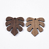 Undyed Walnut Wood Pendants X-WOOD-T023-11-2