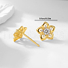 Sweet Forest Style Flower S925 Sterling Silver Stud Earrings TP9211-1-2