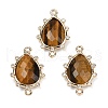 Natural Tiger Eye Faceted Connector Charms G-K347-07G-06-1