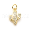 Brass Micro Pave Clear Cubic Zirconia Pendants KK-L225-032G-1