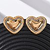 304 Stainless Steel Rhinestone Stud Earrings for Women EJEW-K311-02G-1
