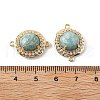 Natural Amazonite Faceted Connector Charms G-H323-03G-12-3