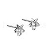 Anti-Tarnish Rhodium Plated 999 Fine Silver Star Stud Earrings for Women EJEW-S215-03P-1
