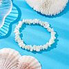 Natural Trochus Shell Chip Beaded Stretch Bracelets for Women Men BJEW-JB10549-2