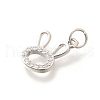 Brass Micro Pave Clear Cubic Zirconia Pendants KK-L225-033P-2