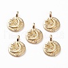 Brass Micro Pave Clear Cubic Zirconia Pendants KK-C100-06G-1