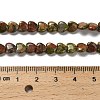 Natural Unakite Beads Strands G-P575-C11-6mm-5