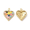Brass Micro Pave Clear Cubic Zirconia Pendants KK-E068-VB123-1