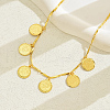 Fashionable Vintage Brass Coin Tassel Pendant Necklaces for Women YL5413-1
