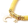 Polymer Clay Heishi Surfer Stretch Bracelet with Synthetic Hematite BJEW-JB07704-6
