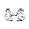 Brass Micro Pave Clear Cubic Zirconia Stud Earrings EJEW-V011-06P-4