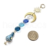 Wire Wrapped Bullet Electroplated Natural Quartz Crystal  & Glass Pendant Decoration HJEW-JM03122-03-3