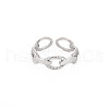 304 Stainless Steel Cable Chain Shape Open Cuff Ring for Women RJEW-S405-178P-1