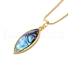 Rack Plating Natural Paua Shell Pendants Necklace NJEW-B104-01G-2