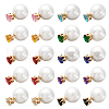 ANATTASOUL 10 Pairs 10 Colors Resin Diamond & Plastic Imitaion Pearl Front Back Stud Earrings EJEW-AN0002-65-1
