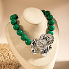 Acrylic Round Beaded Flower Pendant Necklaces with Alloy End Chains FS-WGEE4D6-05-1