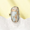 Natural Aqua Terra Jasper Finger Rings RJEW-A068-04P-3