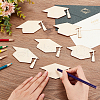 Unfinished Wood Graduation Cap Cutouts DIY-WH0386-40B-3