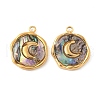 304 Stainless Steel Pave Natural Paua Shell Pendants STAS-F319-02A-G01-1