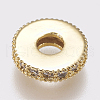 Brass Micro Pave Cubic Zirconia Bead Spacers ZIRC-K074-11B-01-3