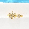 Brass Micro Pave Clear Cubic Zirconia Cuff Rings for Women RJEW-H247-18G-3
