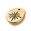 Ion Plating(IP) 304 Stainless Steel with Rhinestone Pendants STAS-Q335-14G-2