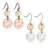 ANATTASOUL 2 Pairs 2 Colors Retro Two Tone Alloy Flat Round Dangle Earrings for Women EJEW-AN0002-40-1
