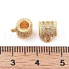Brass Micro Pave Clear Cubic Zirconia Tube Bails KK-S394-06D-3