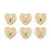 Brass Micro Pave Cubic Zirconia Slide Charms ZIRC-I068-05G-1