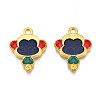 Rack Plating Alloy Enamel Pendants ENAM-S122-63G-1