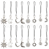 16Pcs 8 Style Alloy Mobile Straps HJEW-GL00014-1