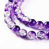 Baking Painted Transparent Crackle Glass Round Bead Strands DGLA-Q018-8mm-47-2