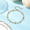 Brass Natural Red Aventurine Link Bracelets for Women BJEW-JB11683-04-1