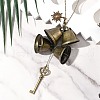 Iron Bell & Alloy Key Charm Hanging Ornaments HJEW-JM03429-03-2