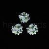 Luminous Polymer Clay Rhinestone Floral Ball Beads CLAY-U002-01F-3