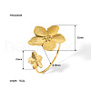 Stainless Steel Flower Cuff Bangle for Women VX4751-1-2