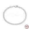 Rhodium Plated 925 Sterling Silver Curb Chain Bracelets BJEW-I314-007A-P-2