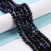 Electroplate Opaque Solid Color Glass Beads Strands EGLA-A034-P6mm-L01-4