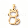 304 Stainless Steel Kitten Pendants STAS-I127-046G-1