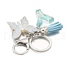 26Pcs Transparent Epoxy Resin & Transparent Acrylic & Faux Suede Tassel Keychain KEYC-JKC01202-25-5