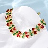 Brass Micro Pave Cubic Zirconia Link Bracelets for Women BJEW-D342-05G-3