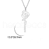 Rose with Word 304 Stainless Steel Pendant Necklaces for Women FS-WG05275-01-5